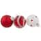 12ct. 1.75" 2-Finish Red & White Glass Ball Ornaments